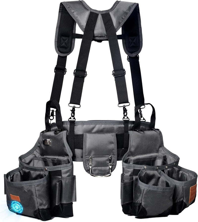 VIDAR TOOLS Tool belt,Tool Belts for Men with Suspenders and Magnetic Tool Pouch.Heavy Duty Carpenter/Construction Tool Belt. - Image 1